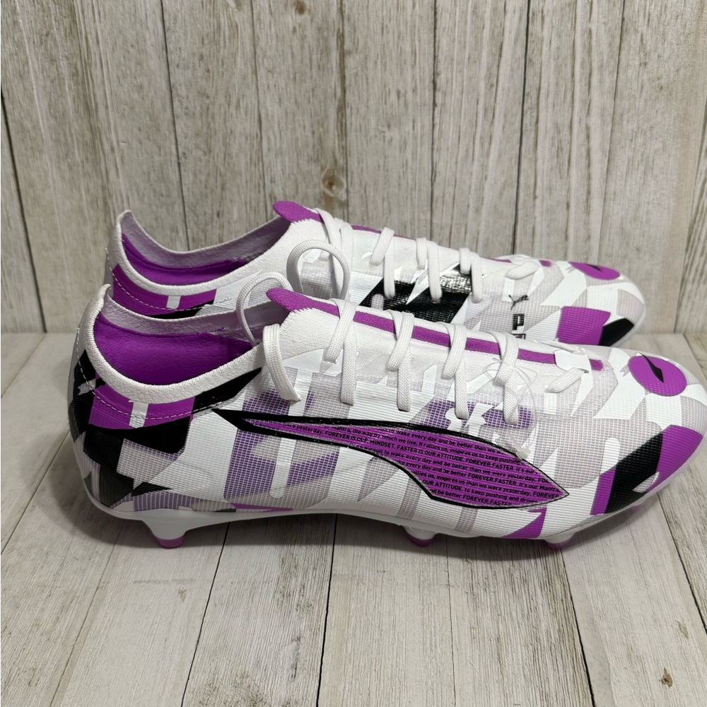 Puma ULTRA 5 MATCH FOREVER White and Purple Soccer Cleats size 10.5